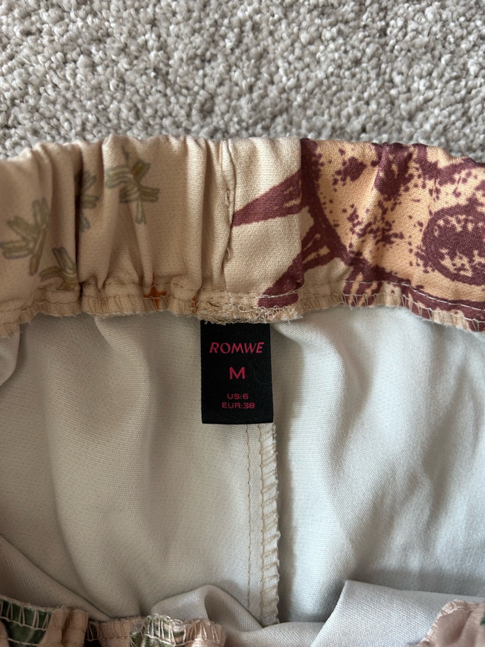 ROMWE Celestial Sun Moon Wide Leg Pants Boho Festival Flowy Palazzo Beachy - Picture 7 of 7